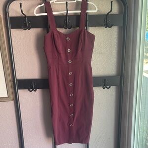White House Black Market Burgundy Midi Dress